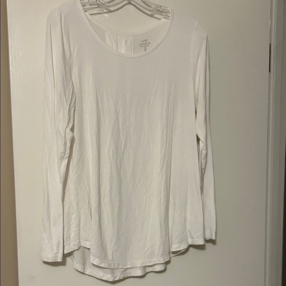 Luxe Classic White Long Sleeve Top